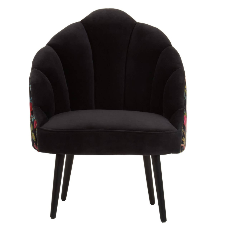 Cefena Peacock Design Scalloped Chair – Artistic Elegance with Statement Silhouette