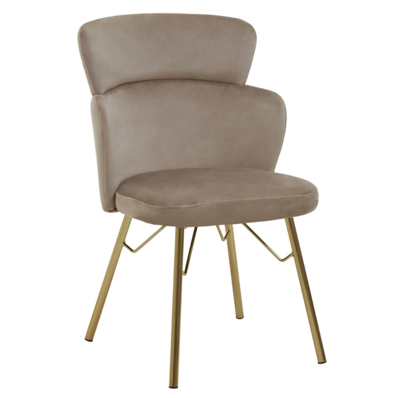 Veneto Mink Velvet Chair – Luxurious Comfort with Contemporary Style