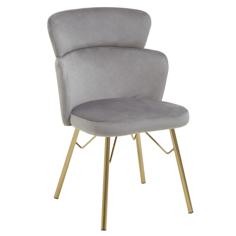 Veneto Grey Velvet Chair – Modern Elegance with Luxurious Comfort