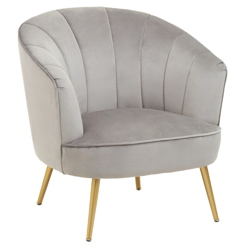 Yolanda Grey Velvet Chair – Modern Comfort with Timeless Elegance