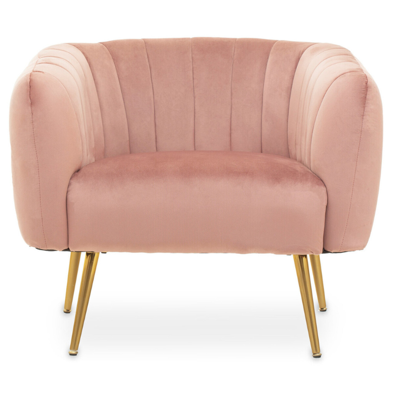 Larissa Pink Velvet Chair – Soft Elegance with Contemporary Style