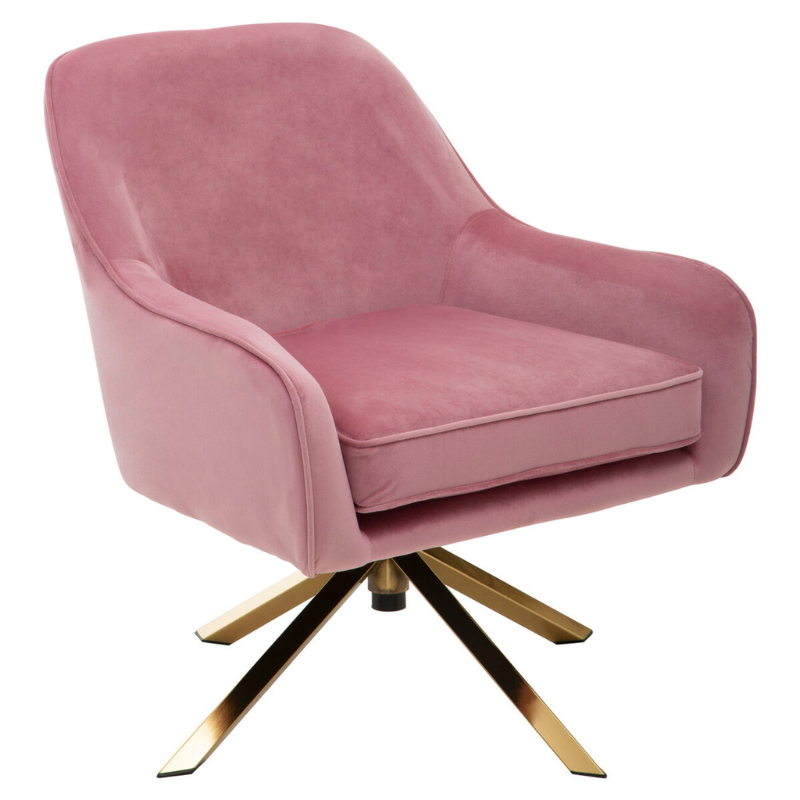 Avery Pink Velvet Chair – Soft Glamour with Modern Comfort