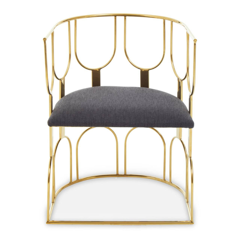Azalea Black Dining Chair with Gold Frame – Chic, Modern Luxury for Contemporary Dining