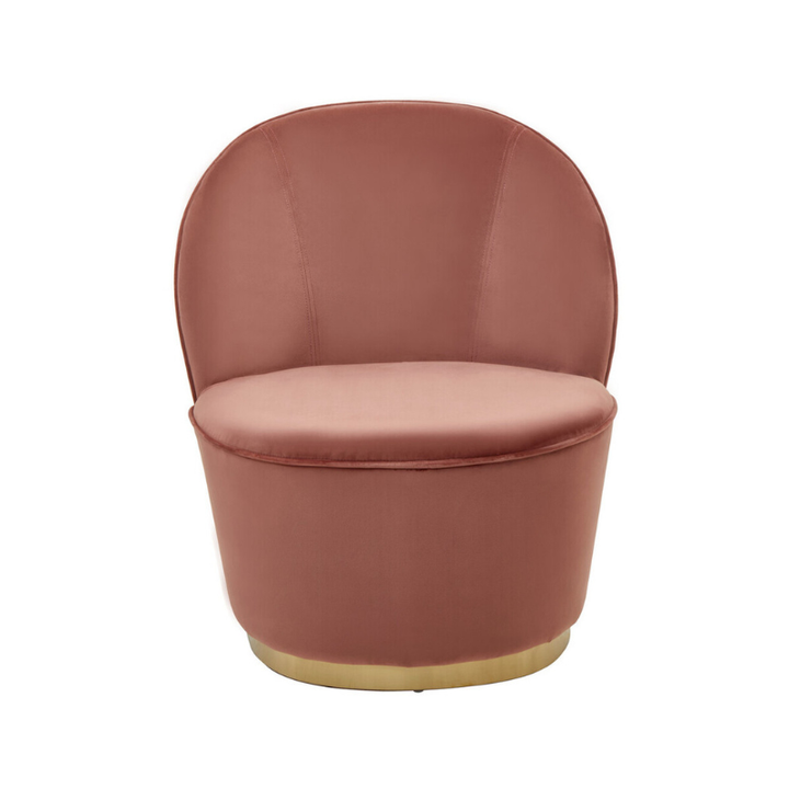 Tamra Dusty Pink Velvet Chair with Gold Base – Chic Elegance with Modern Glamour