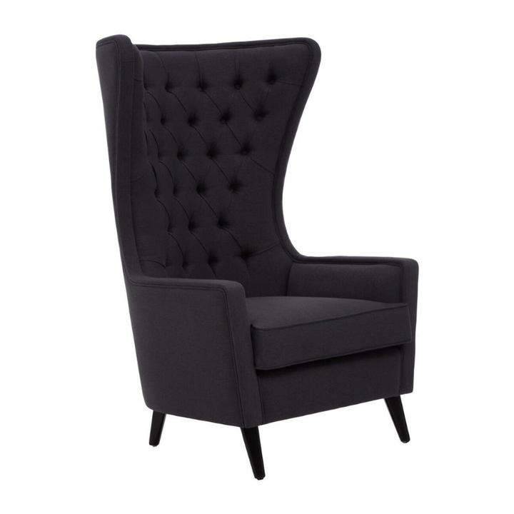 Cala Black Tufted Highback Chair – Bold Statement Seating with Timeless Elegance