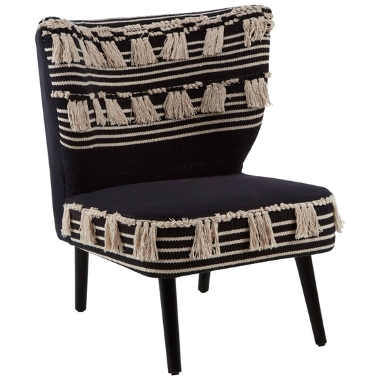 Cefena Black Moroccan Chair – Bold Design with Comfortable Seating