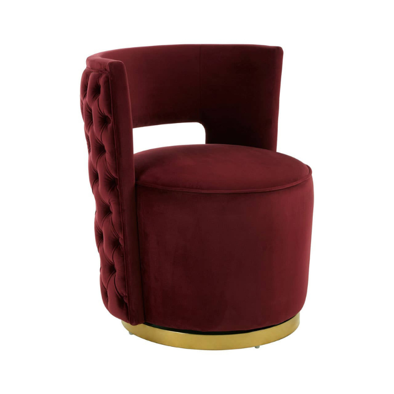 Bola Wine Velvet Chair – Elegant Design with Luxurious Comfort