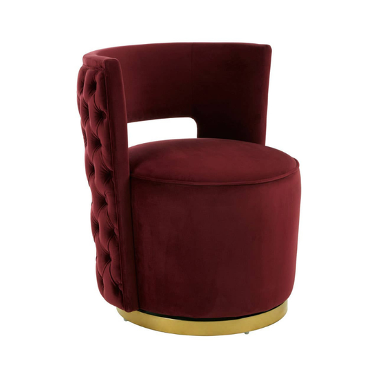 Bola Wine Velvet Chair – Elegant Design with Luxurious Comfort