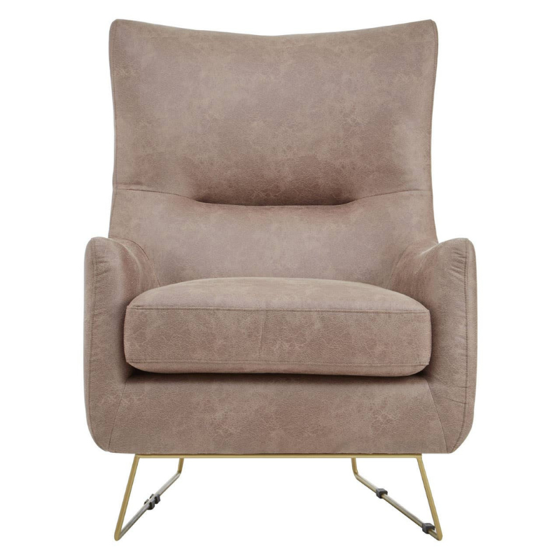 Henry Brown Faux Leather Armchair – Timeless Style with Comfortable Seating