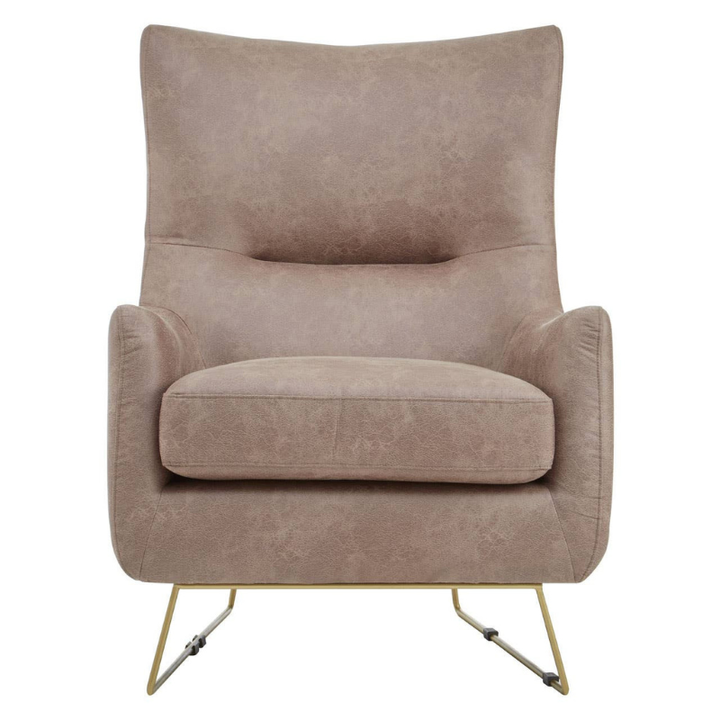 Henry Brown Faux Leather Armchair – Timeless Style with Comfortable Seating