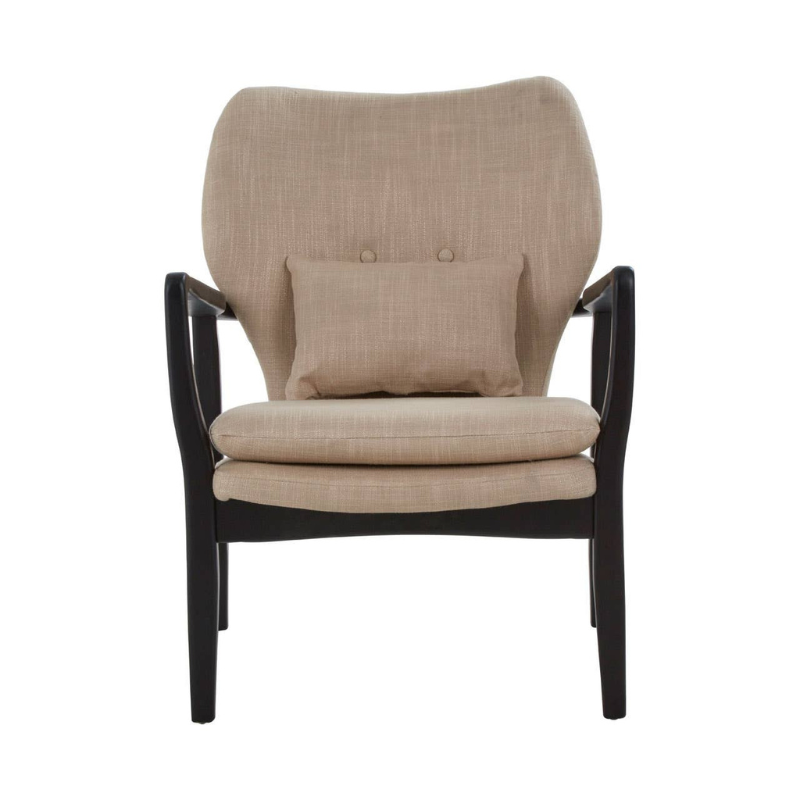 Stockholm Beige Chair with Black Wooden Frame – Modern Comfort with Scandinavian Style