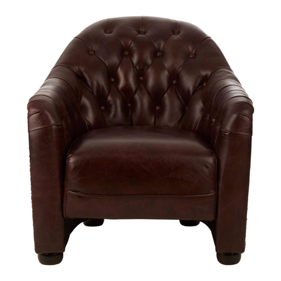 Victor Brown Leather Tub Chair – Classic Design with Comfortable Seating