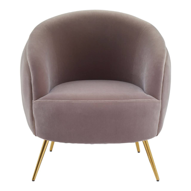 Manhattan Mink Velvet Armchair – Modern Luxury with Plush Comfort