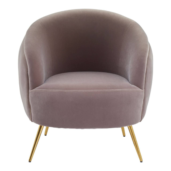 Manhattan Mink Velvet Armchair – Modern Luxury with Plush Comfort