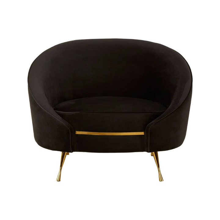 Manhattan Black Velvet Armchair – Modern Luxury with Plush Comfort