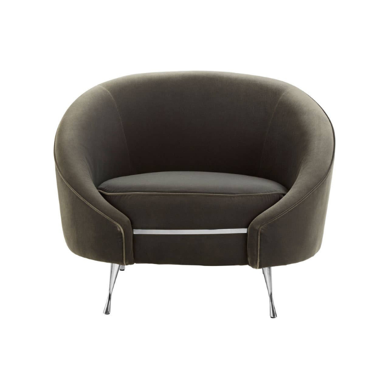 Manhattan Grey Velvet Armchair – Modern Luxury with Plush Comfort