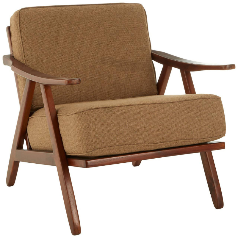 Kendari Teak Wood Frame Armchair with Cushions – Natural Warmth with Relaxed Comfort