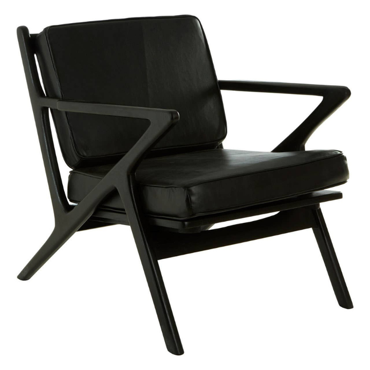Kendari Black Teak Wood Frame Armchair with Cushions – Elegant Comfort for Modern Interiors