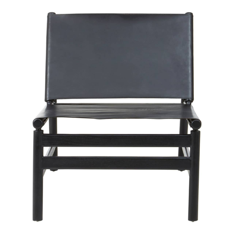 Kendari Chair with Black Leather – Sleek Design with Comfortable Seating