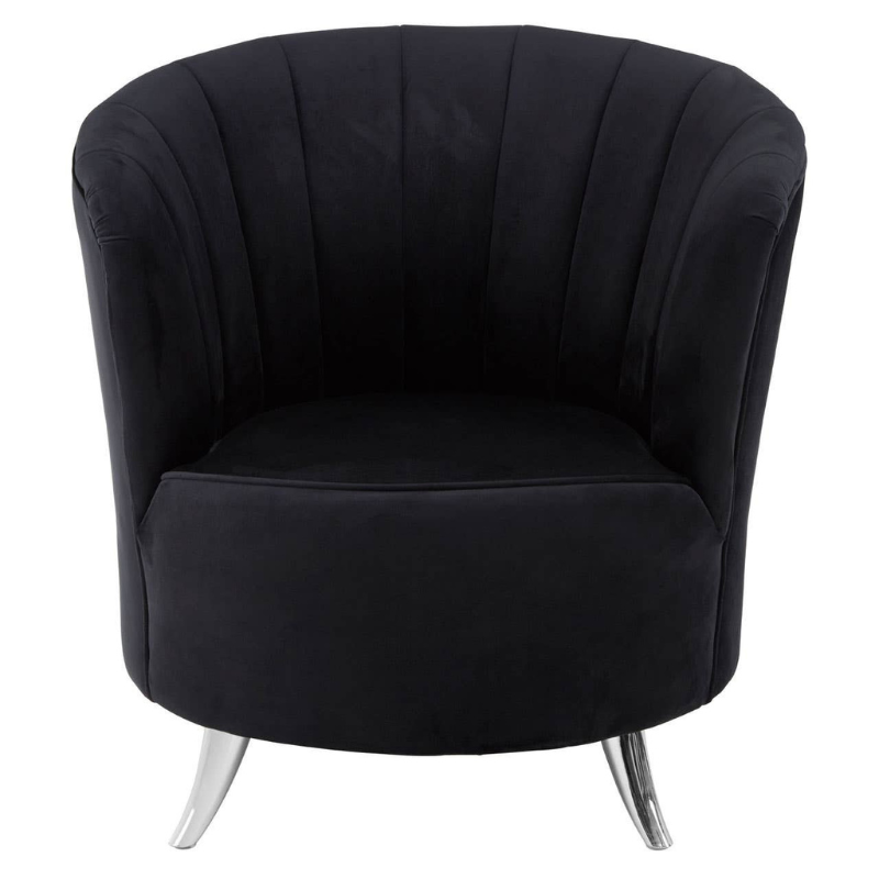Maci Black Tub Chair – Sleek Modern Comfort with Curved, Enveloping Design