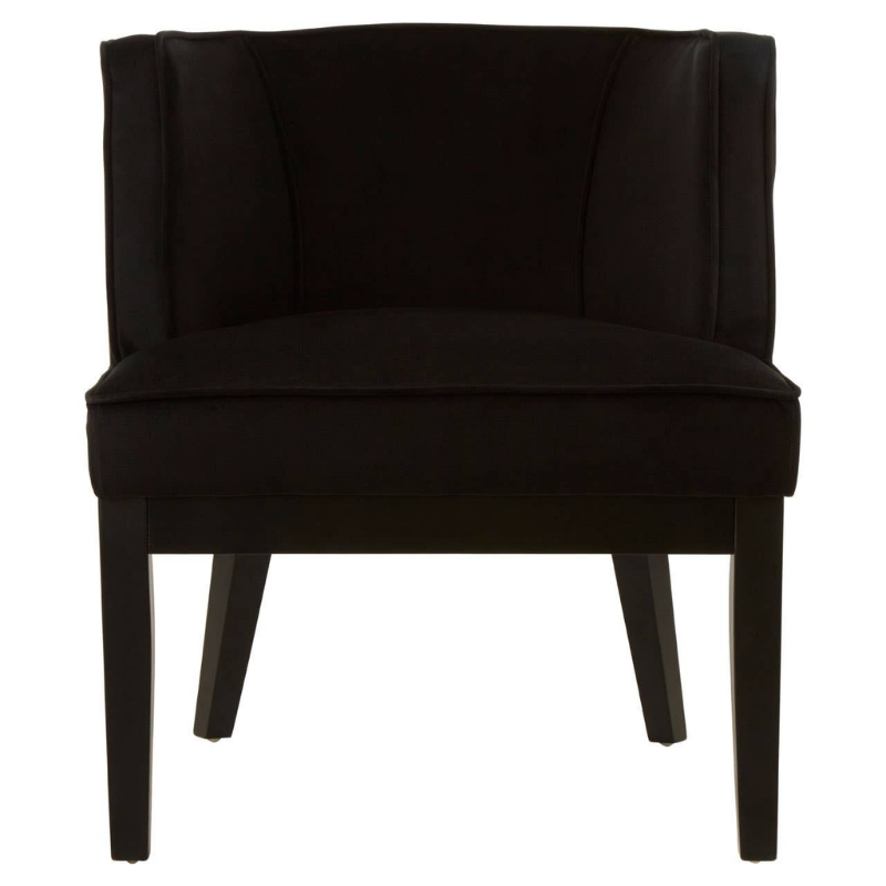 Daxton Black Velvet Curved Back Chair – Sleek Elegance with Comfortable, Supportive Design