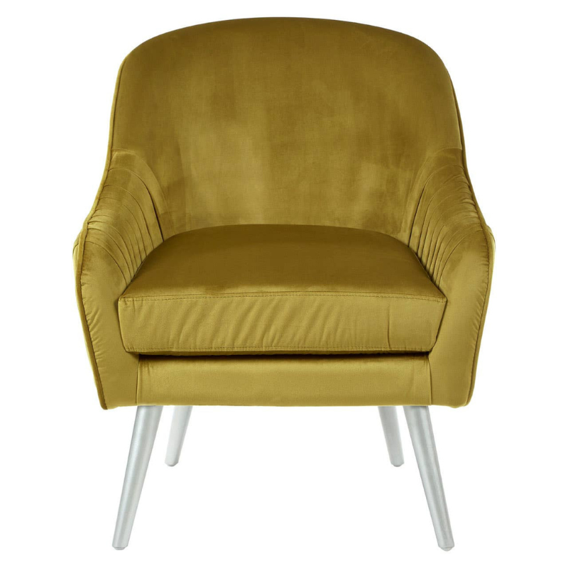 Louxor Mustard Velvet Armchair – Bold Retro-Inspired Style with Luxurious Comfort