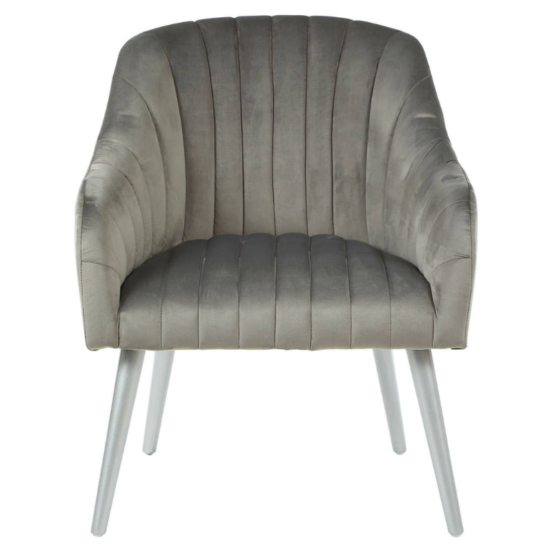 Louxor Grey Fabric Armchair – Modern Comfort with Elegant Neutral Style