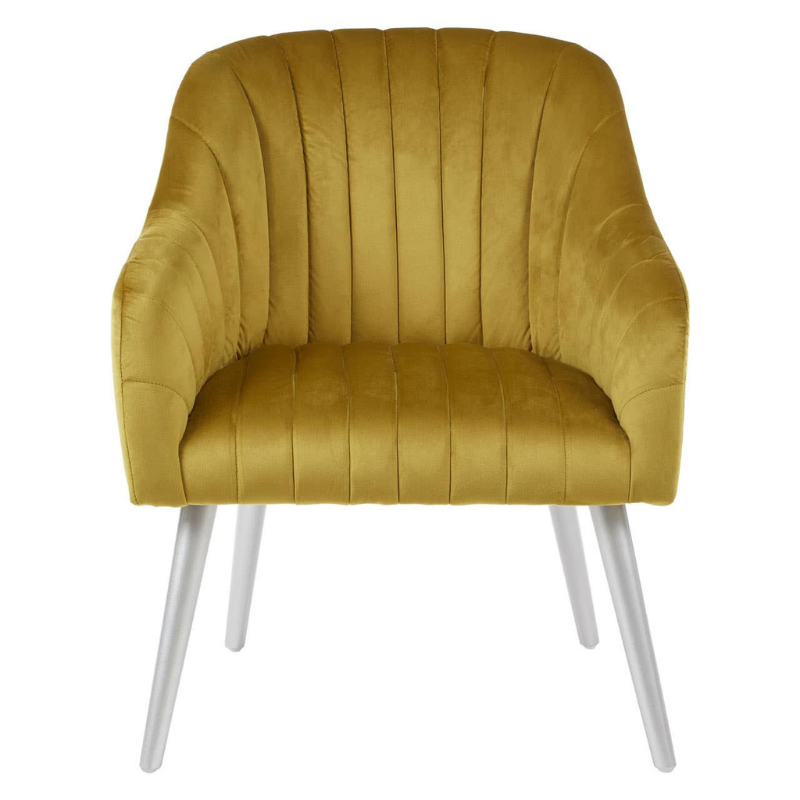 Louxor Mustard Fabric Armchair – Vibrant Contemporary Style with Plush Comfort