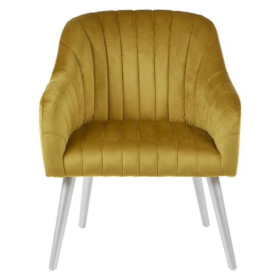 Louxor Mustard Fabric Armchair – Vibrant Contemporary Style with Plush Comfort