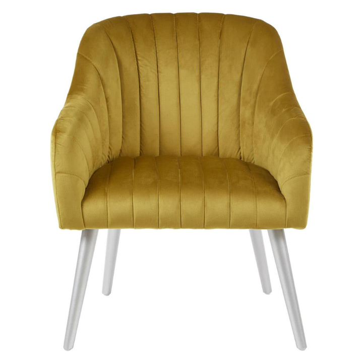 Louxor Mustard Fabric Armchair – Vibrant Contemporary Style with Plush Comfort