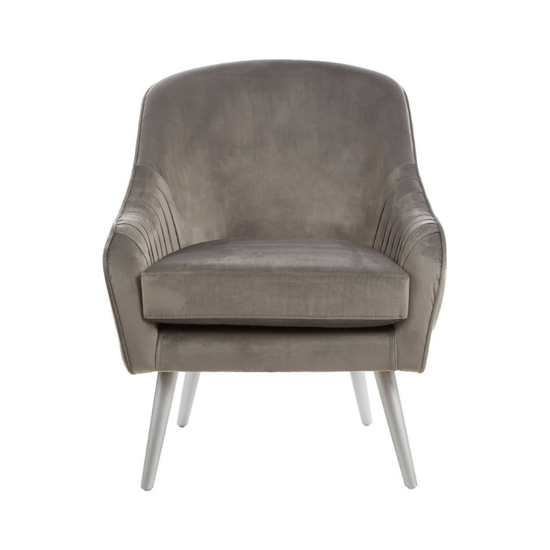 Louxor Grey Velvet Chair – Modern Luxe Comfort with Soft, Sophisticated Style