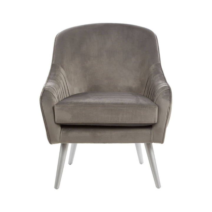 Louxor Grey Velvet Chair – Modern Luxe Comfort with Soft, Sophisticated Style