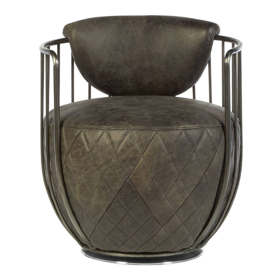 Hoxton Dark Grey Leather Swivel Chair – Modern Industrial Style with Premium 360° Comfort