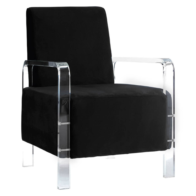 Clarence Black Velvet Armchair – Luxurious Classic Design with Plush Modern Comfort
