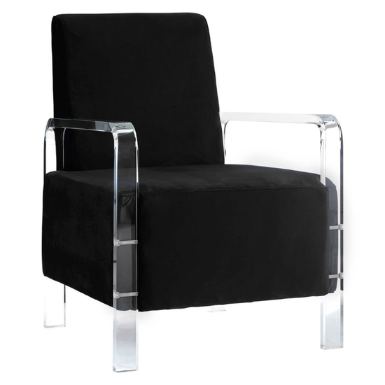 Clarence Black Velvet Armchair – Luxurious Classic Design with Plush Modern Comfort
