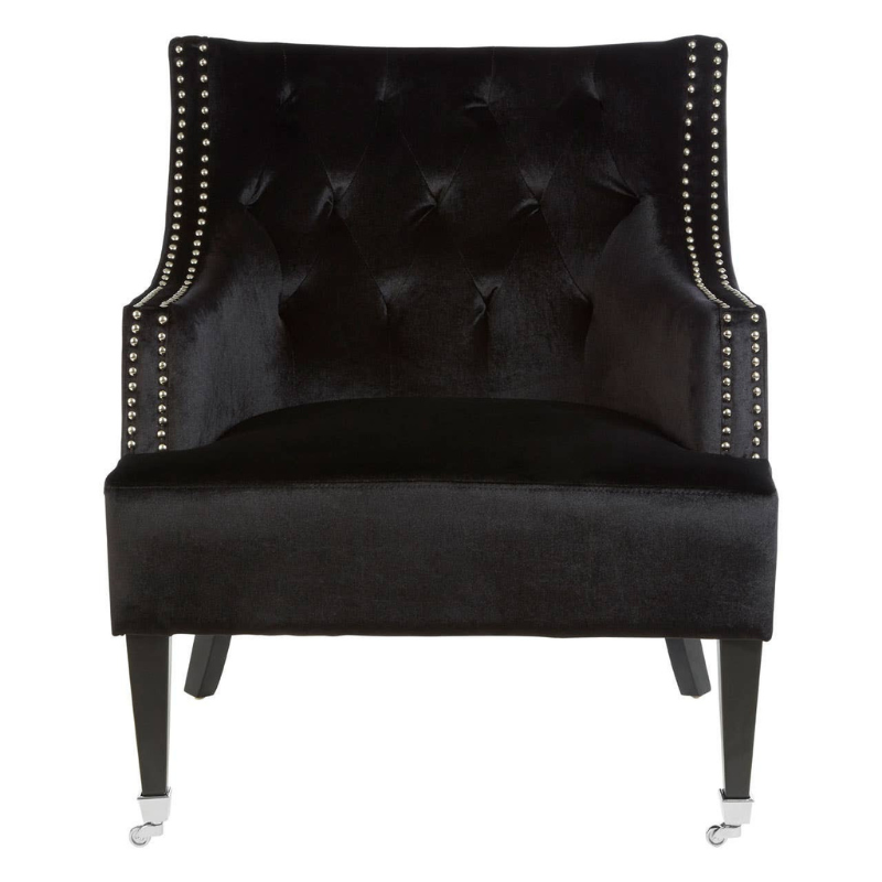 Darlington Black Velvet Armchair – Sophisticated Modern Design with Luxurious Comfort