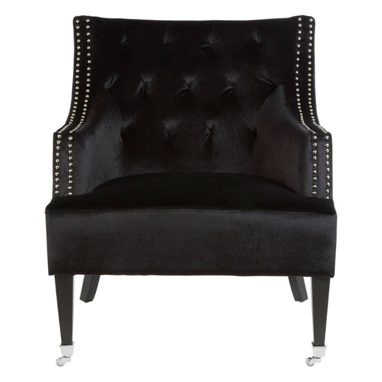 Darlington Black Velvet Armchair – Sophisticated Modern Design with Luxurious Comfort