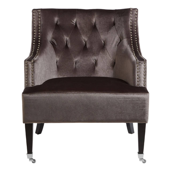 Darlington Grey Velvet Armchair – Modern Elegance with Plush, Inviting Comfort