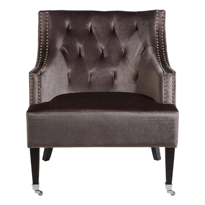 Darlington Grey Velvet Armchair – Modern Elegance with Plush, Inviting Comfort