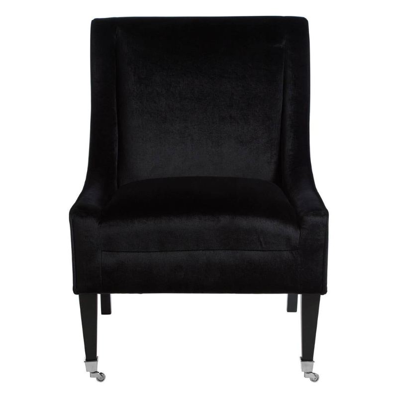 Downton Black Velvet Chair – Sleek Modern Elegance with Plush Comfort