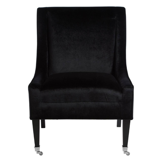 Downton Black Velvet Chair – Sleek Modern Elegance with Plush Comfort