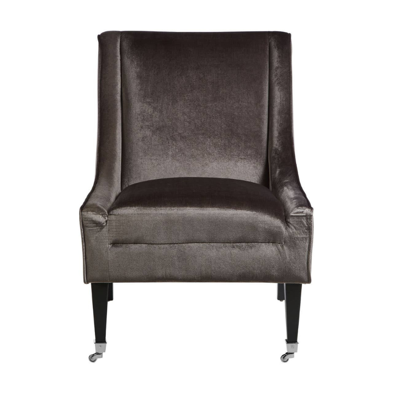 Downton Grey Velvet Chair – Contemporary Style with Plush, Comfortable Seating