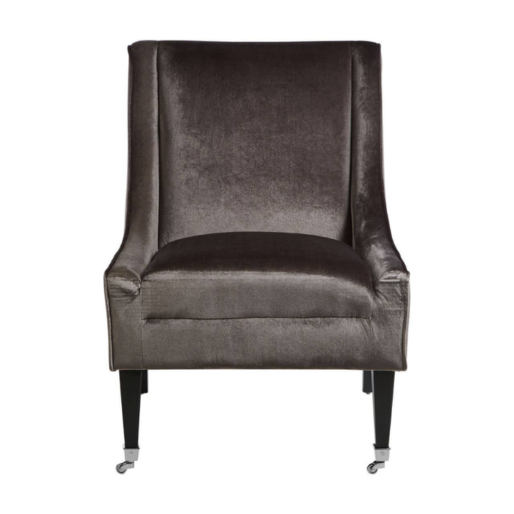 Downton Grey Velvet Chair – Contemporary Style with Plush, Comfortable Seating