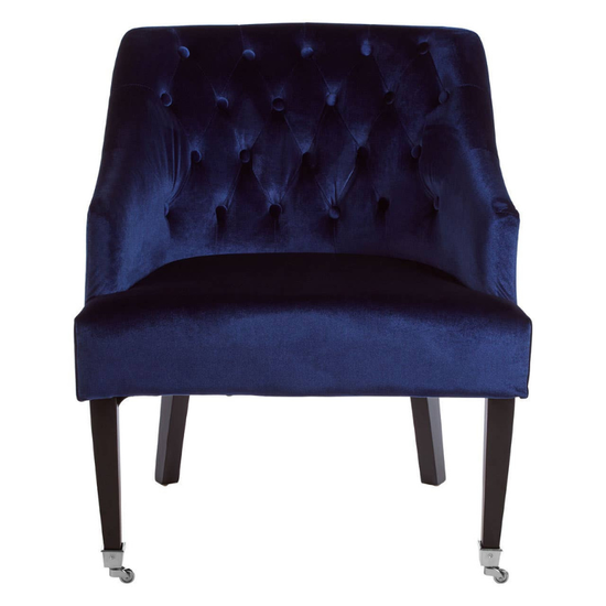 Darwin Blue Velvet Lounge Chair – Luxurious Comfort with Contemporary Style