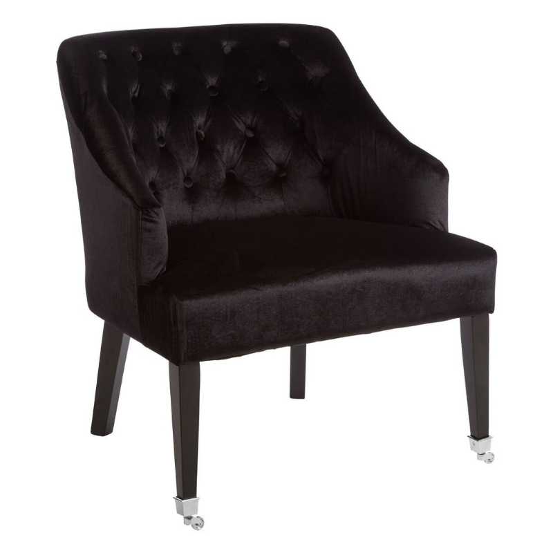 Darwin Black Velvet Chair – Sleek Modern Design with Plush, Luxurious Comfort