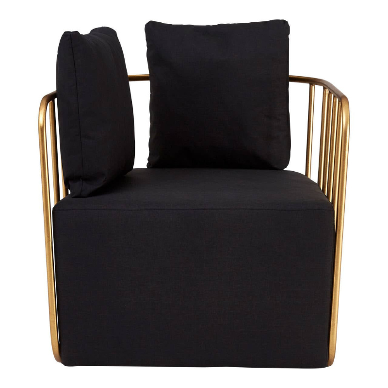 Rosina Black Linen Chair – Modern Textured Elegance with Comfortable, Everyday Design
