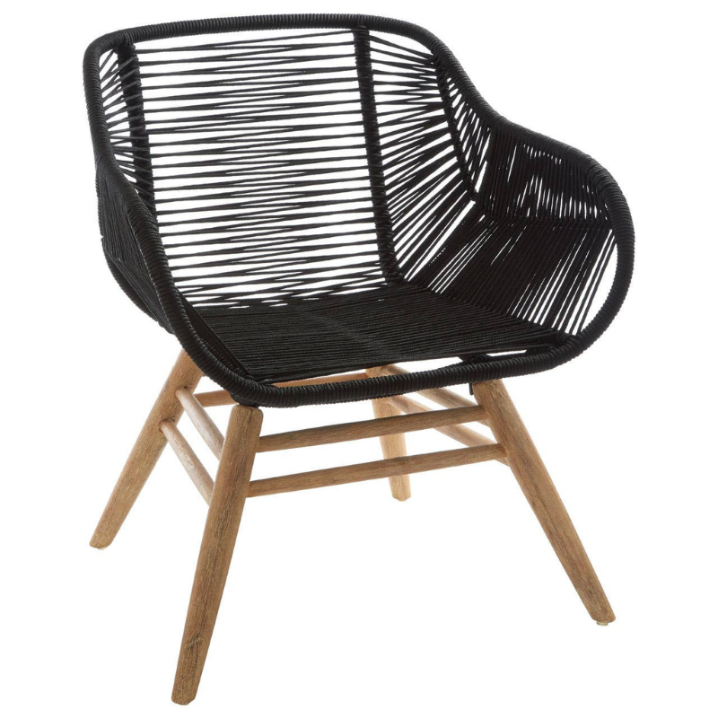 Sisal Black Rope Armchair – Bold Natural Texture with Modern, Handcrafted Style