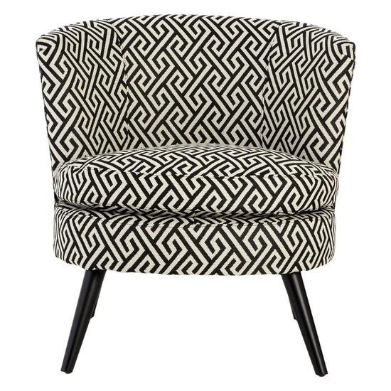 Regent Park Greek Key Design Round Accent Chair – Sophisticated Statement Seating with Classic Geometric Detail