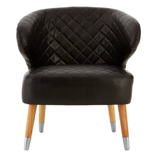 Richy Black Leather Effect Accent Chair – Sleek Contemporary Style with Everyday Comfort