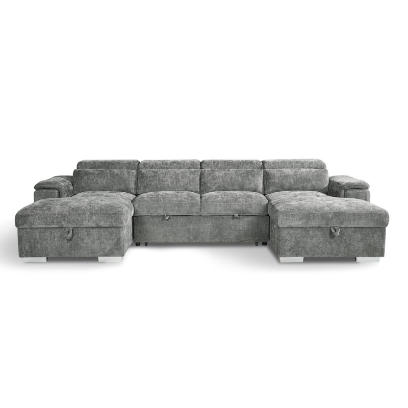 Alaya Sofabed Grey U Shape Corner – Contemporary Comfort with Versatile Functionality